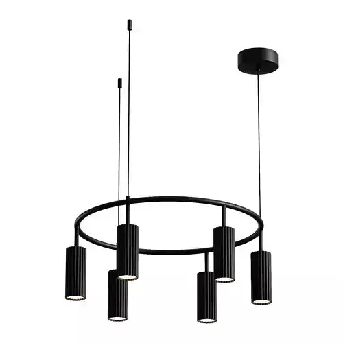 Kendo pendant chandelier in black 3D model