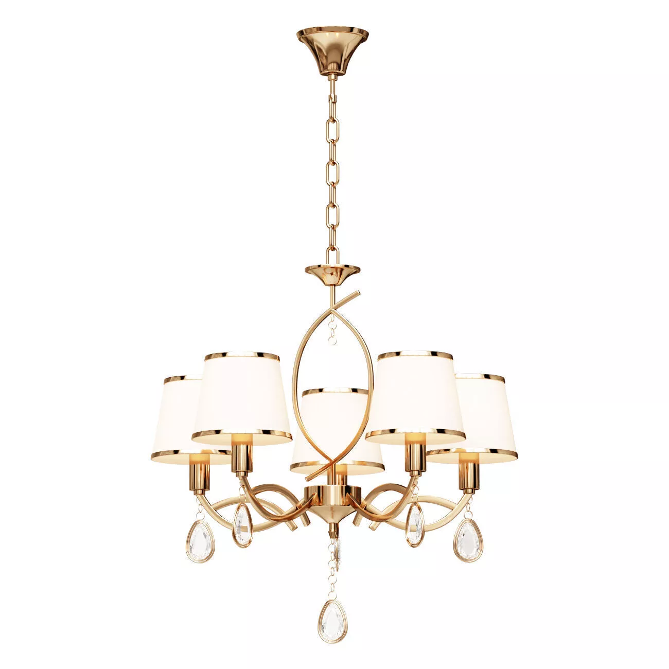 Classic chandelier with lampshades 60091 5 pearl gold Salita 3D model