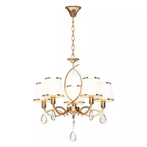 Classic chandelier with lampshades 60091 5 pearl gold Salita