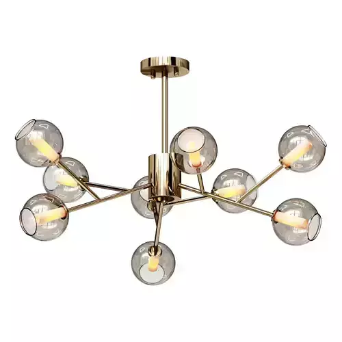 Suspended chandelier Orion M brass color