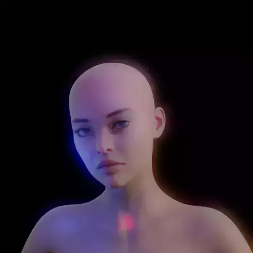 REALISTIC FEMALE CHARACTER WITH CHROME STRUCTURES 