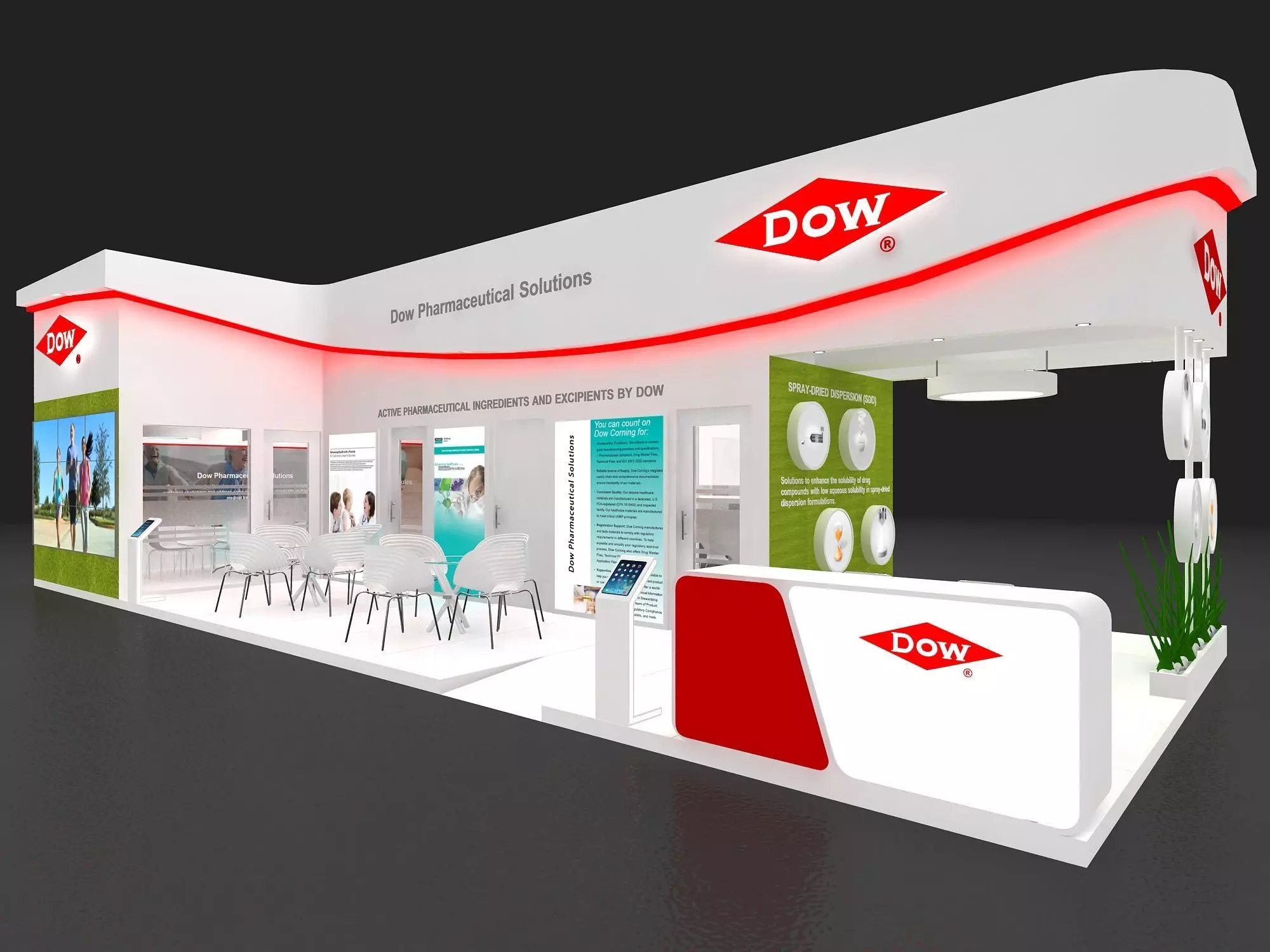 13mtr x 5mtr 3side open exhibition stands 3D print model