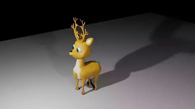 deer little  low - poly 3d model 