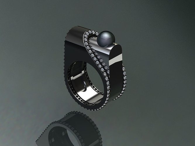 Unique Pearl Ring P200 3D print model