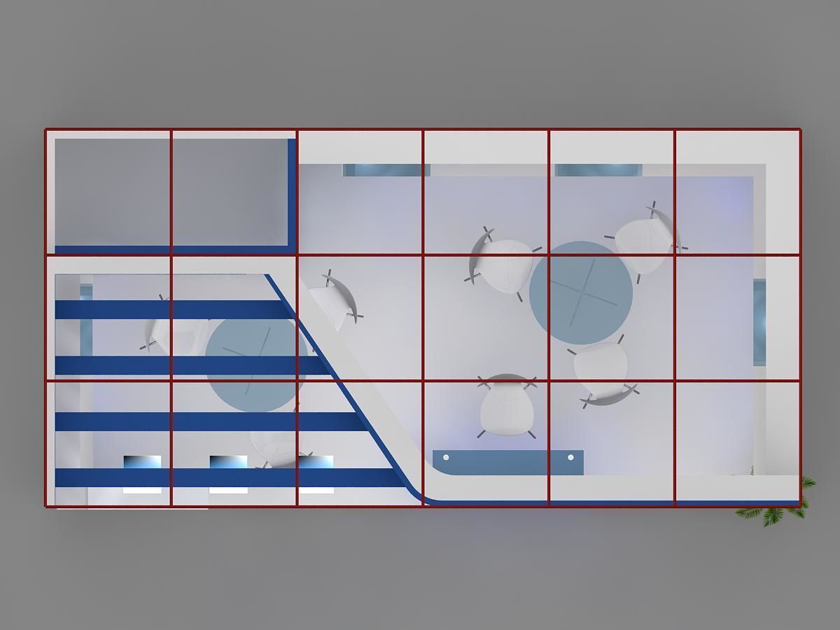 6 mtr x 3 mtr one side open exhibition stands 3D print model_8