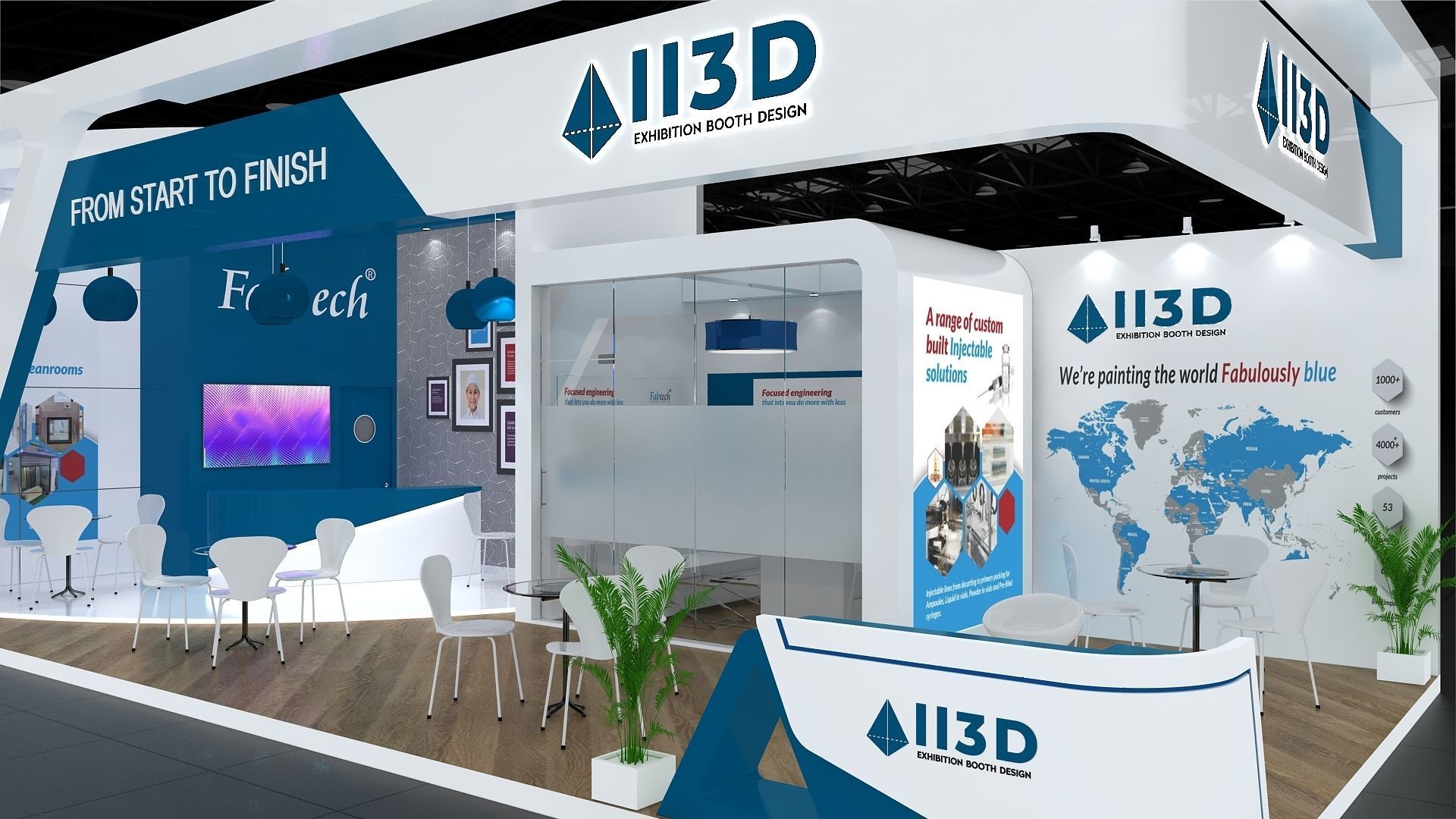 Exhibition Stand Stall Two Side Open 11X5 3D model_5