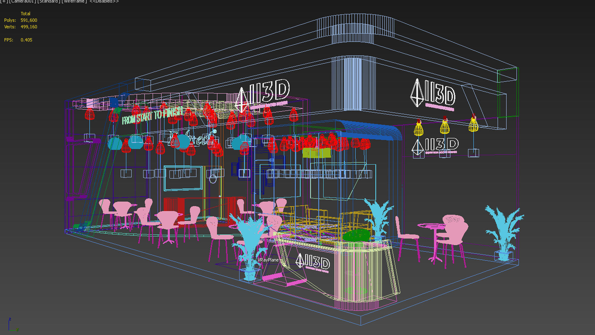 Exhibition Stand Stall Two Side Open 11X5 3D model_10
