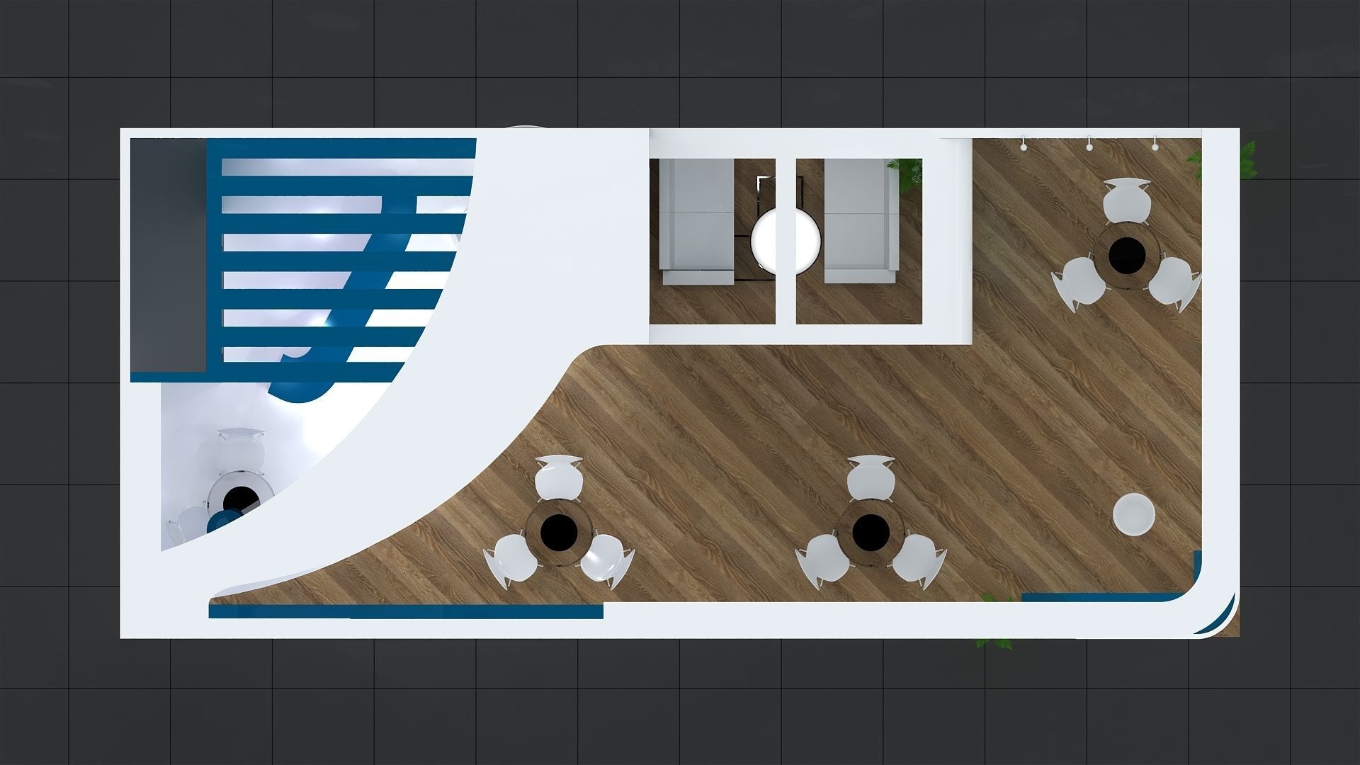 Exhibition Stand Stall Two Side Open 11X5 3D model_8