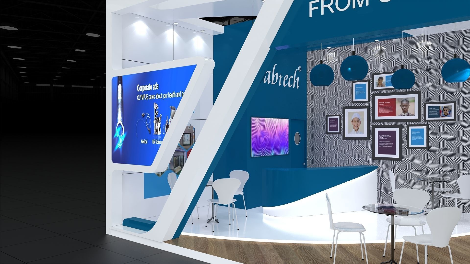 Exhibition Stand Stall Two Side Open 11X5 3D model_4