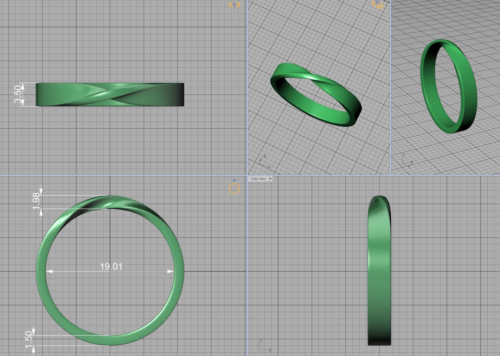 Mobius Twisted  Wedding Bands Collection 3 Rings  _25