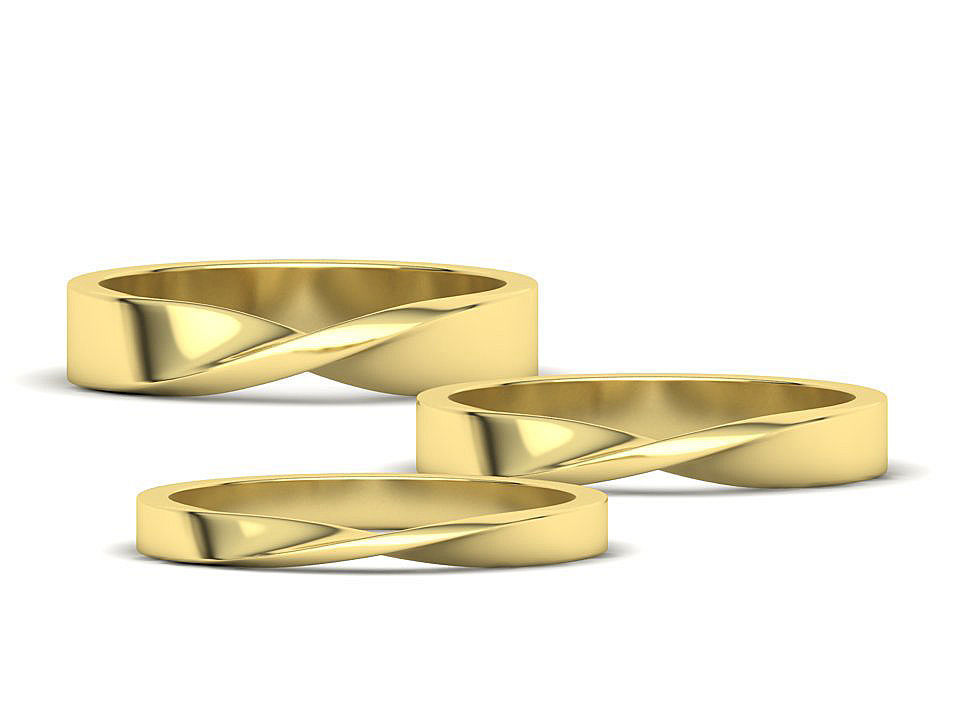 Mobius Twisted  Wedding Bands Collection 3 Rings  _3