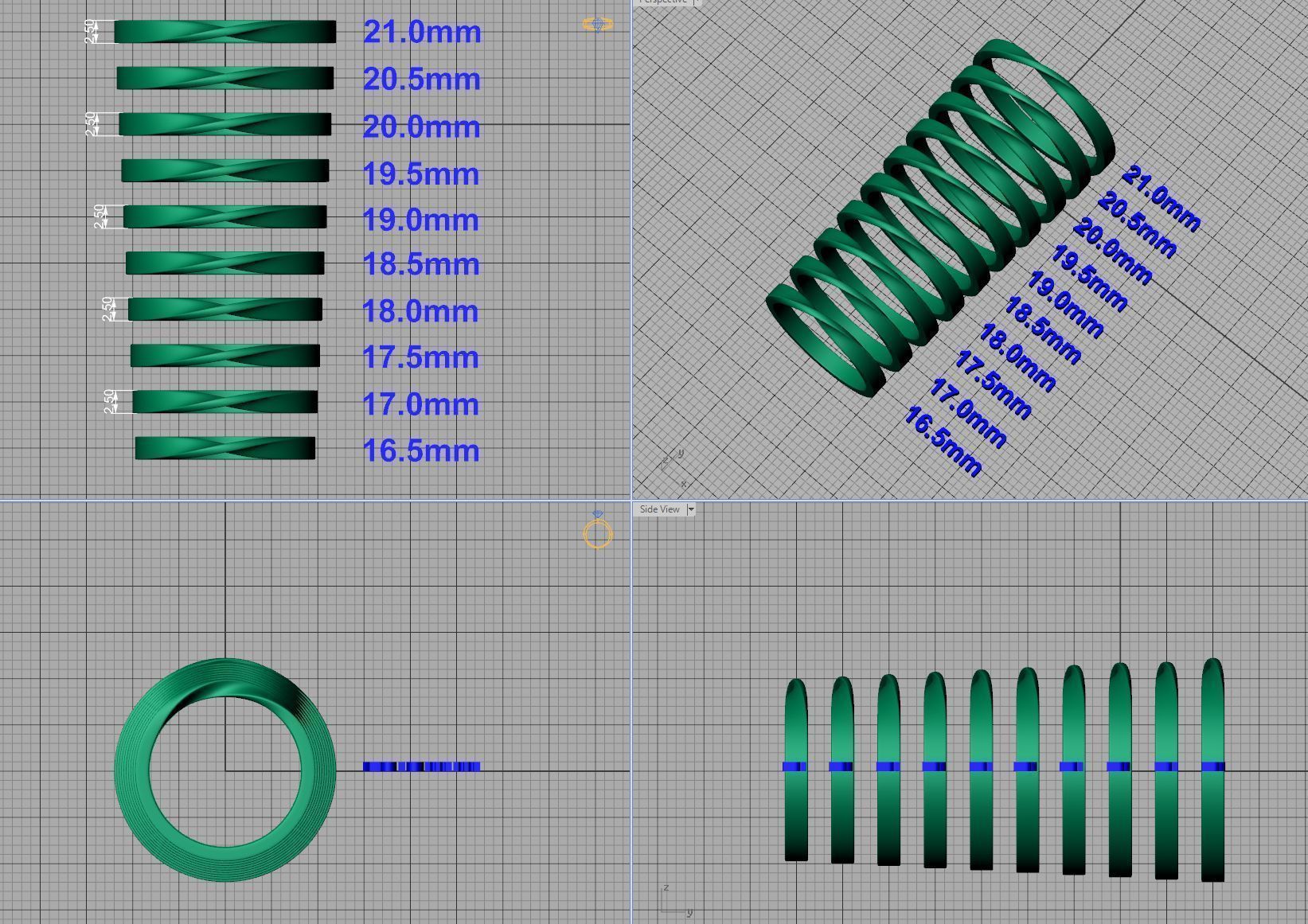 Mobius Twisted  Wedding Bands Collection 3 Rings  _15