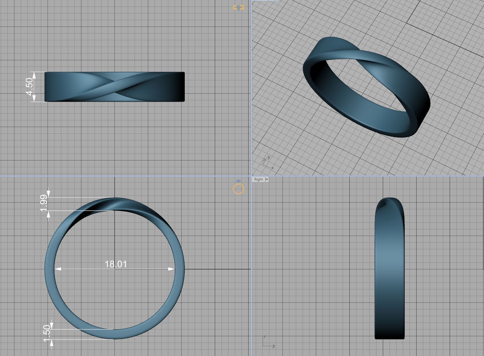 Mobius Twisted  Wedding Bands Collection 3 Rings  _32