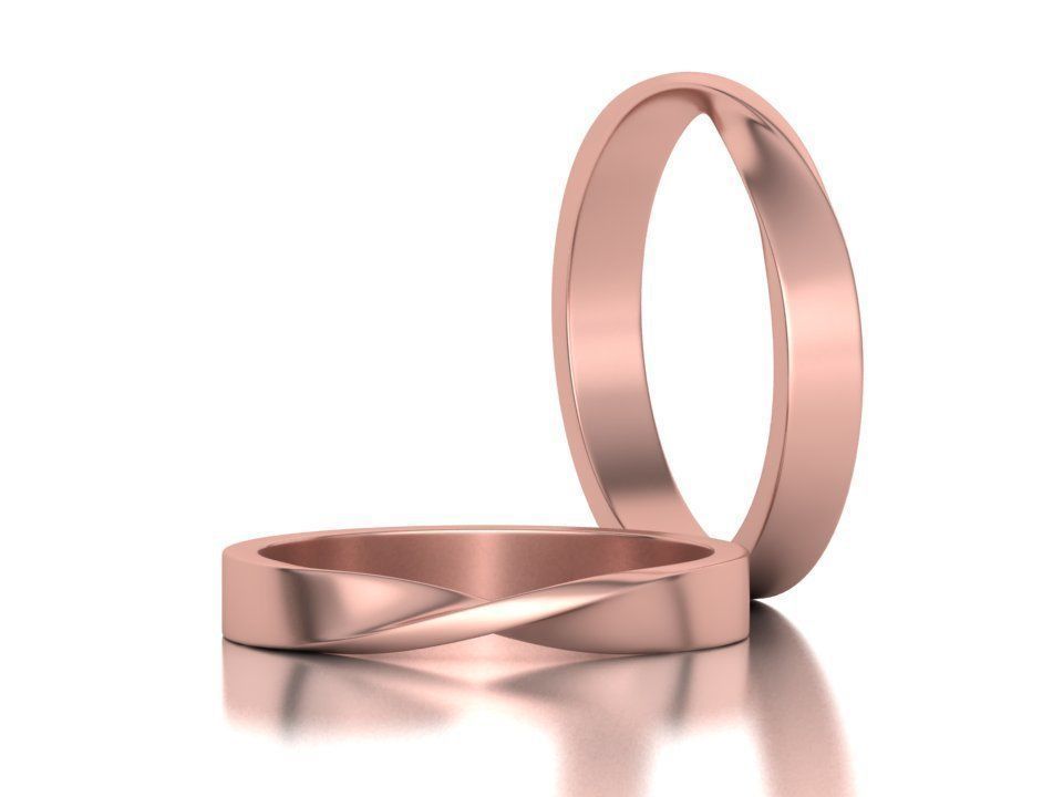 Mobius Twisted  Wedding Bands Collection 3 Rings  _17