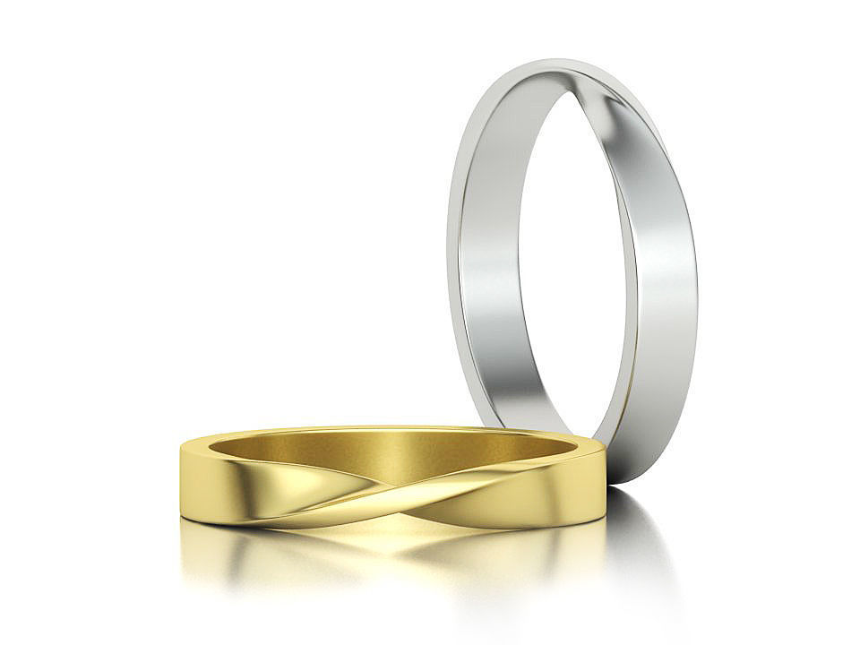 Mobius Twisted  Wedding Bands Collection 3 Rings  _24