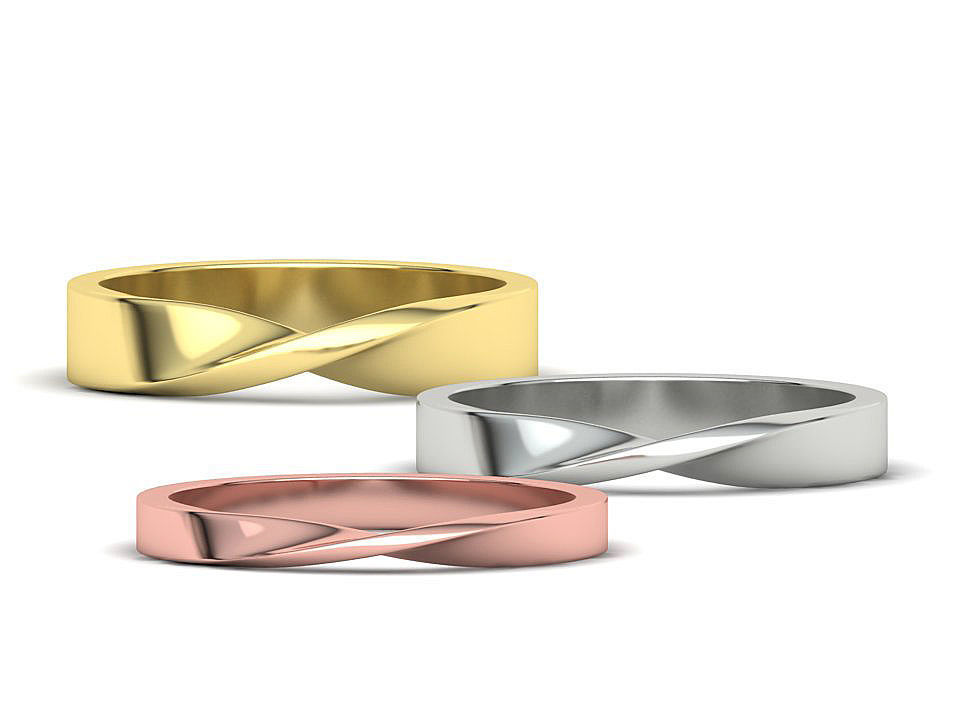 Mobius Twisted  Wedding Bands Collection 3 Rings  _4