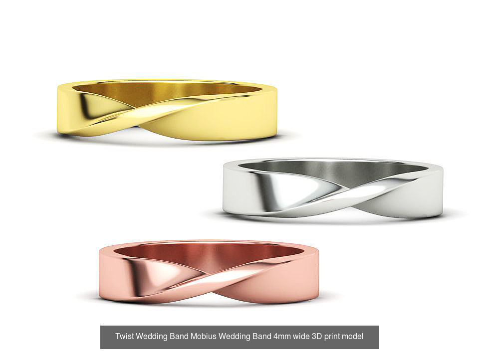 Mobius Twisted  Wedding Bands Collection 3 Rings  _5