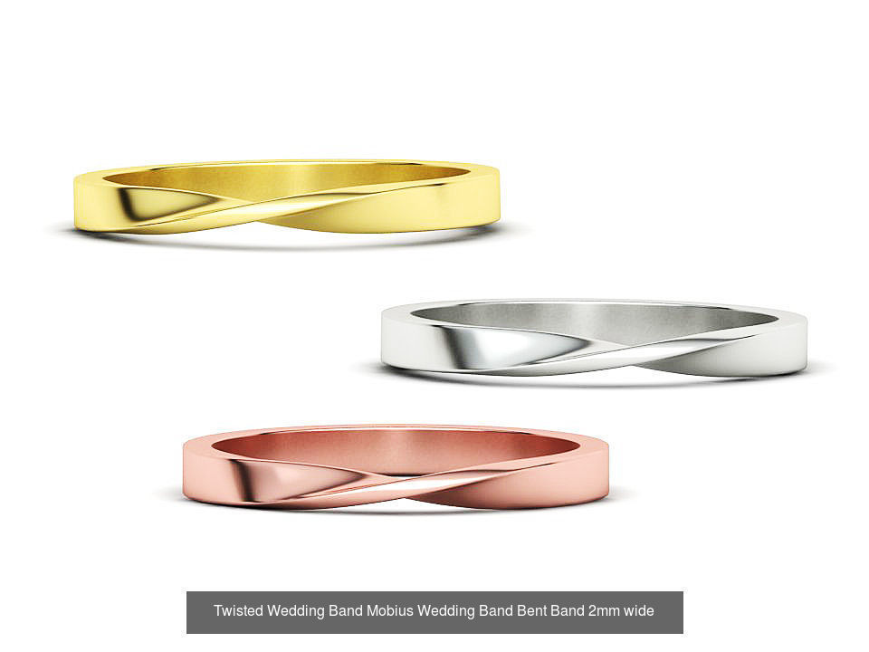 Mobius Twisted  Wedding Bands Collection 3 Rings  _6