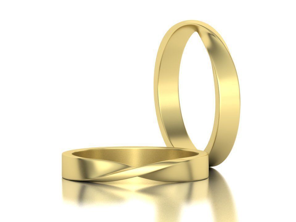 Mobius Twisted  Wedding Bands Collection 3 Rings  _18