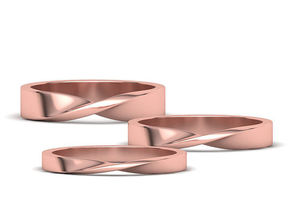 Mobius Twisted  Wedding Bands Collection 3 Rings  _1