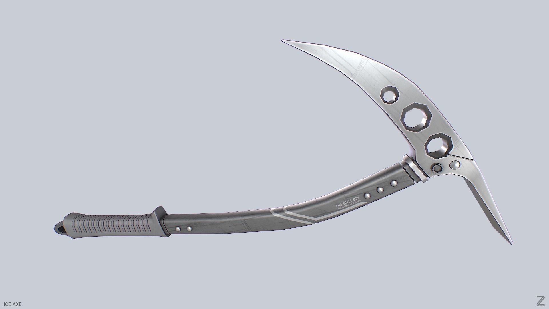 Ice axe Low-poly 3D model_7