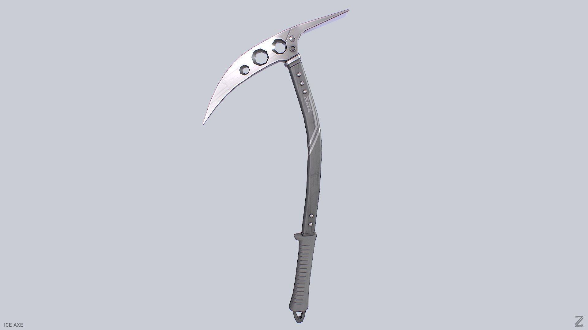 Ice axe Low-poly 3D model_4