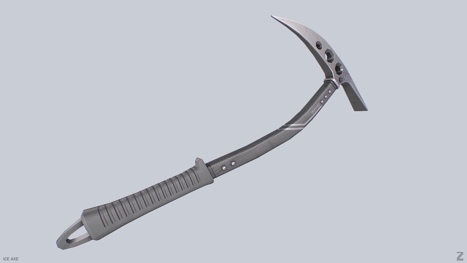Ice axe Low-poly 3D model_8