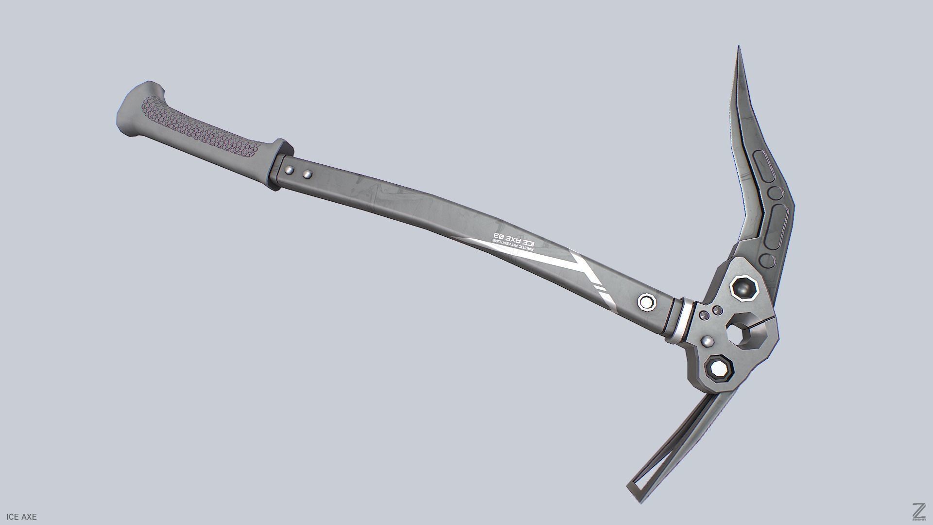 Ice axe Low-poly 3D model_8