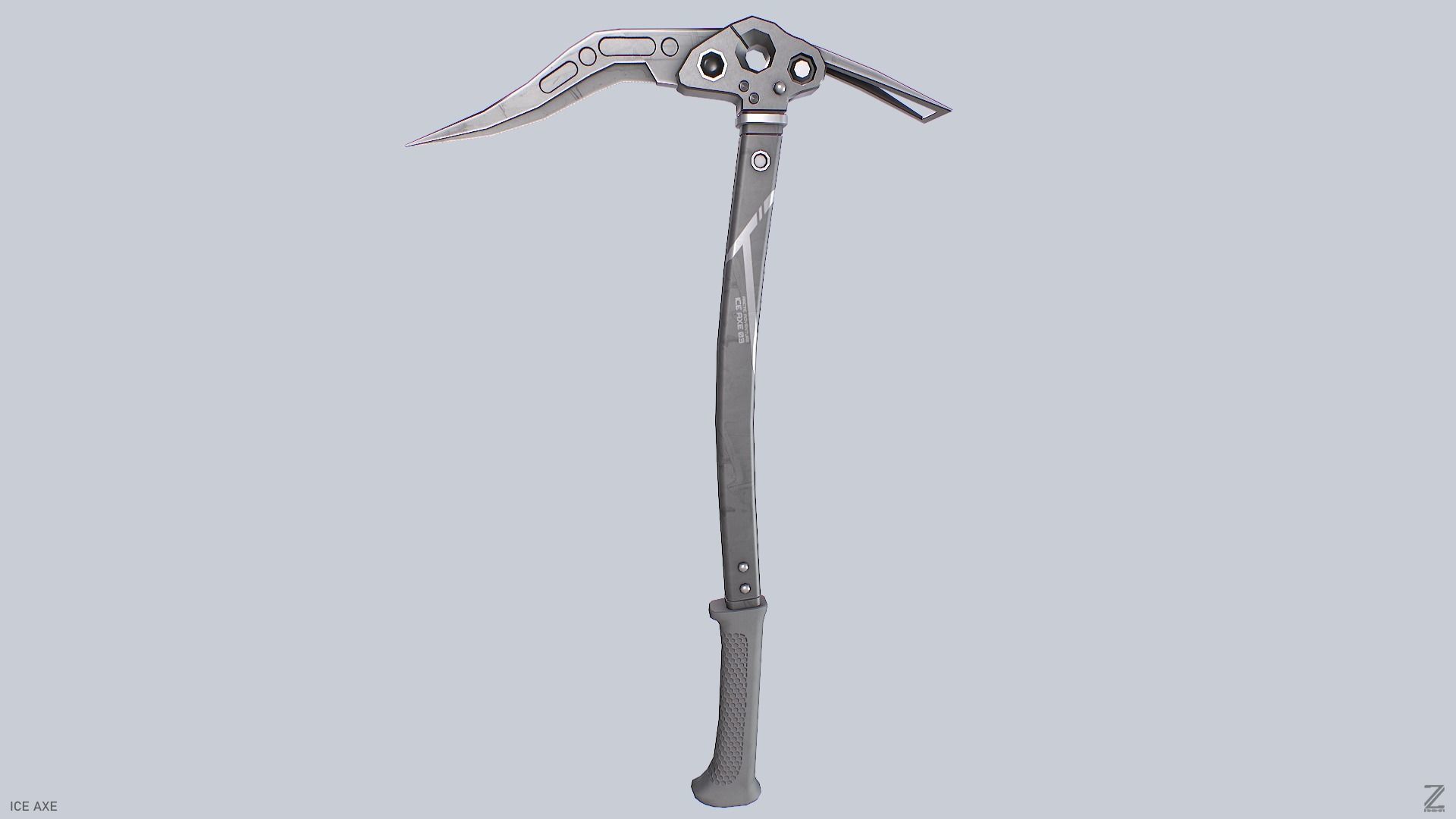 Ice axe Low-poly 3D model_2