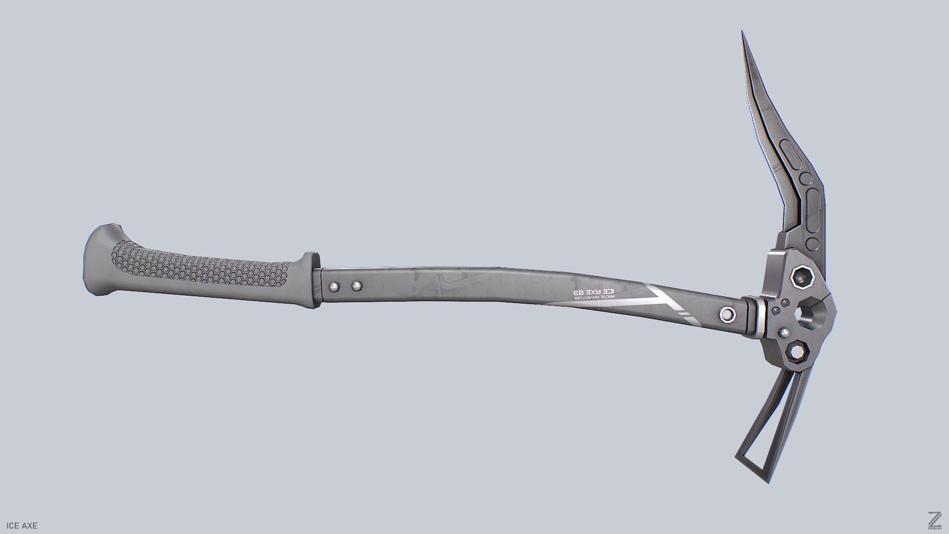 Ice axe Low-poly 3D model_5