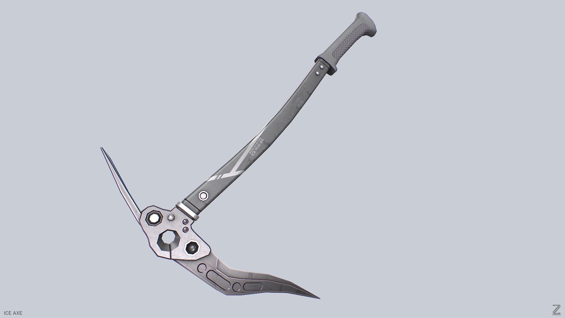 Ice axe Low-poly 3D model_6