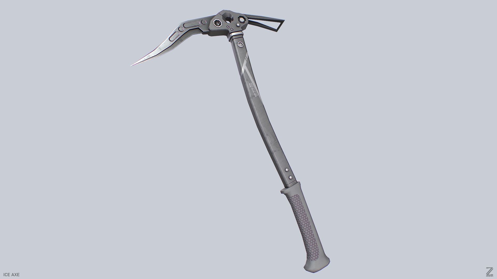 Ice axe Low-poly 3D model_7
