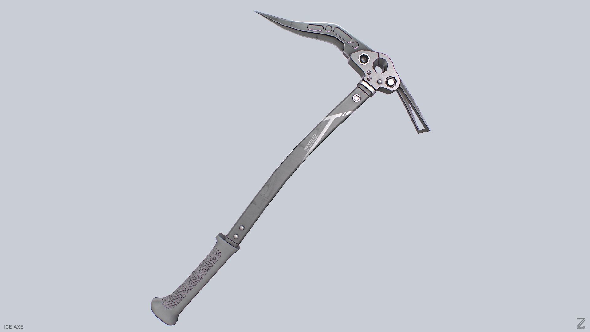Ice axe Low-poly 3D model_4