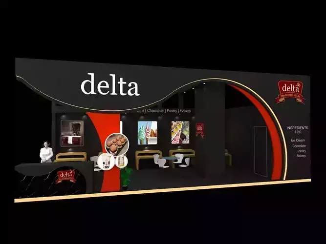 10 mtr x 4 mtr  2 side open Exhibition stands 3D print model