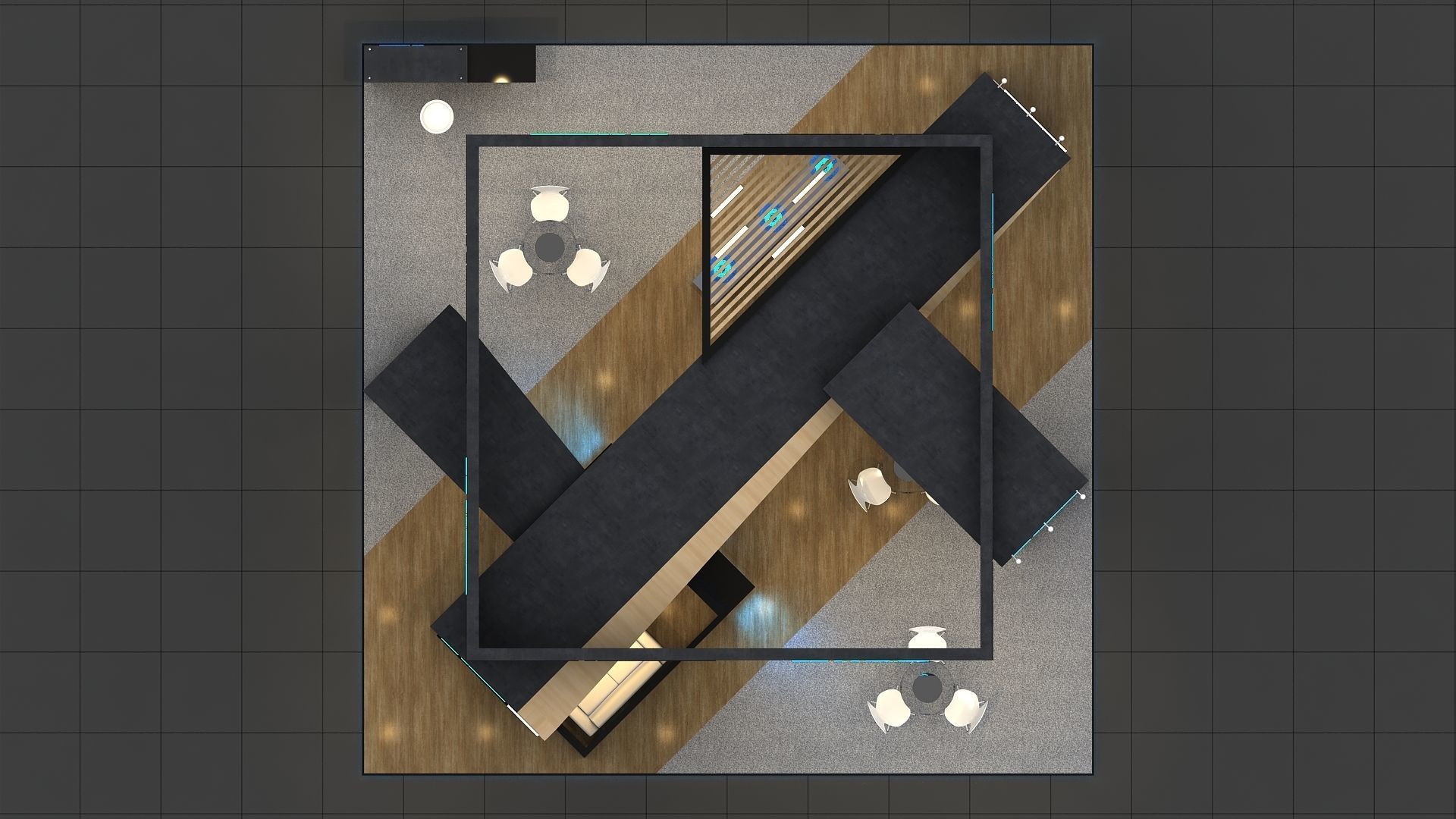 Exhibition Stand Stall Two Side Open 9X9 3D model_11