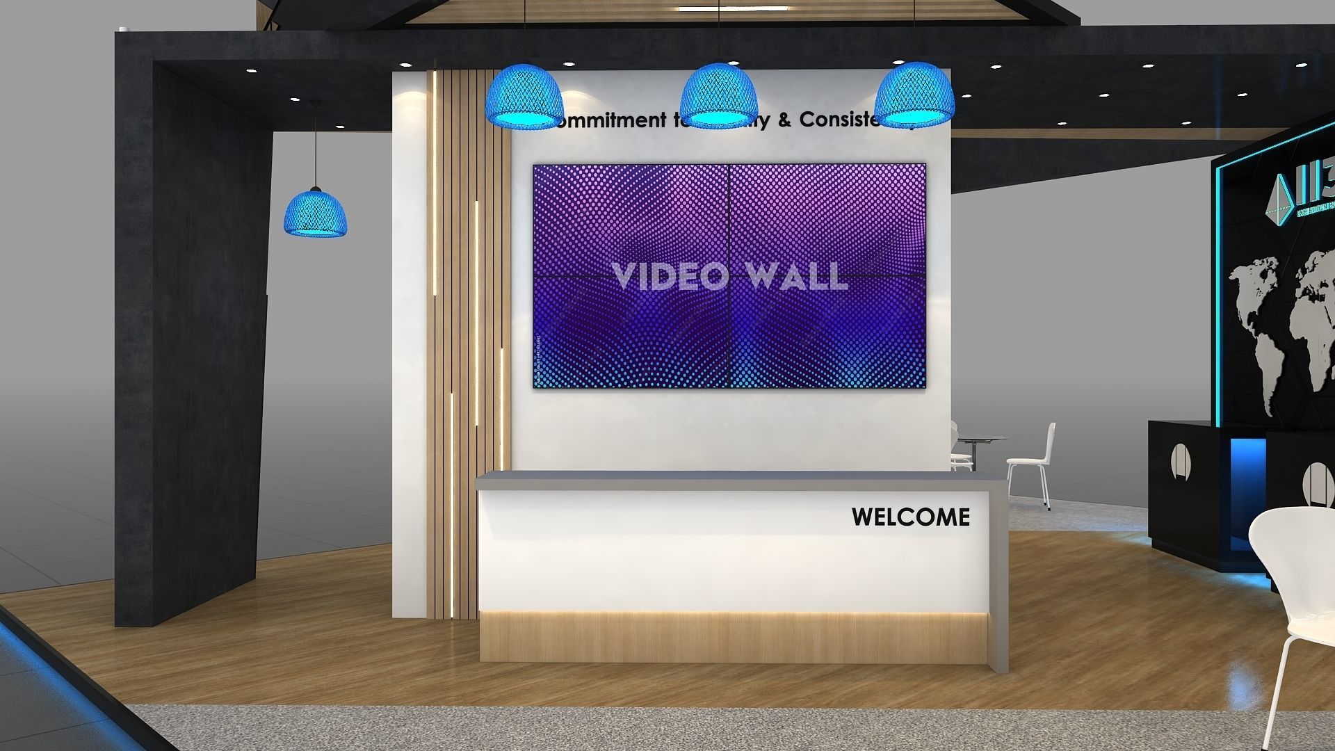 Exhibition Stand Stall Two Side Open 9X9 3D model_5