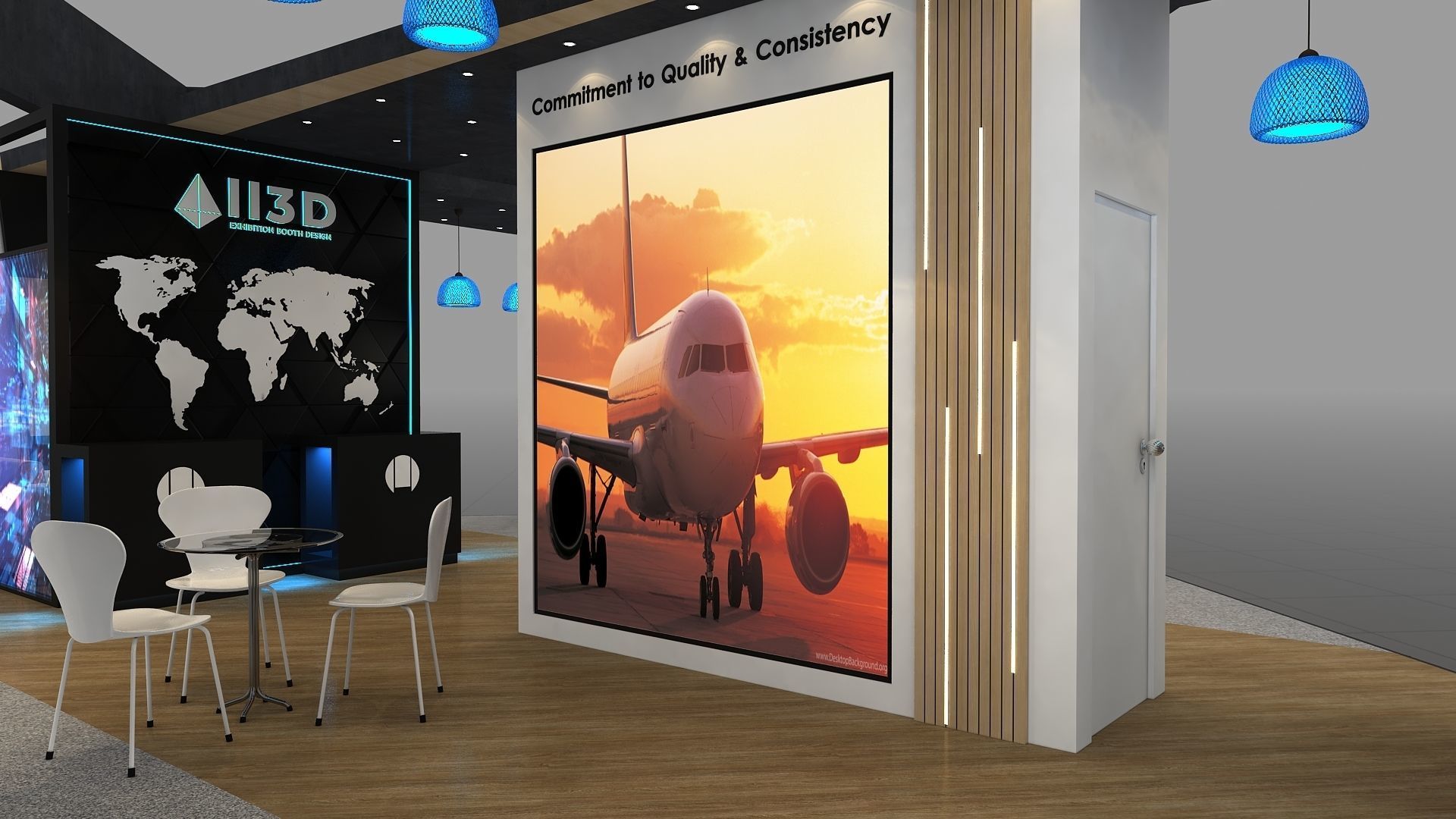 Exhibition Stand Stall Two Side Open 9X9 3D model_7