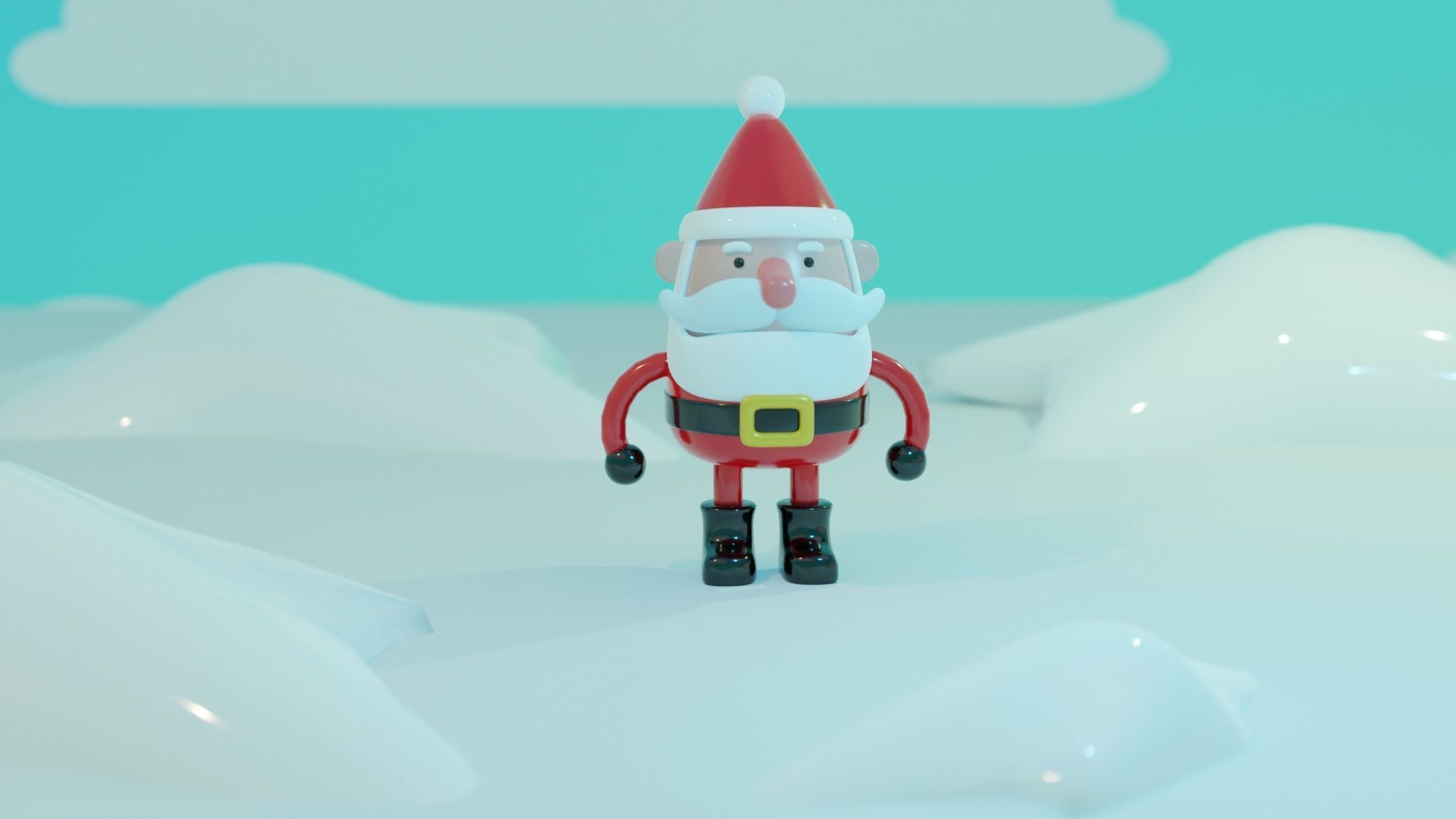 Santa Clause Low-poly 3D model_1