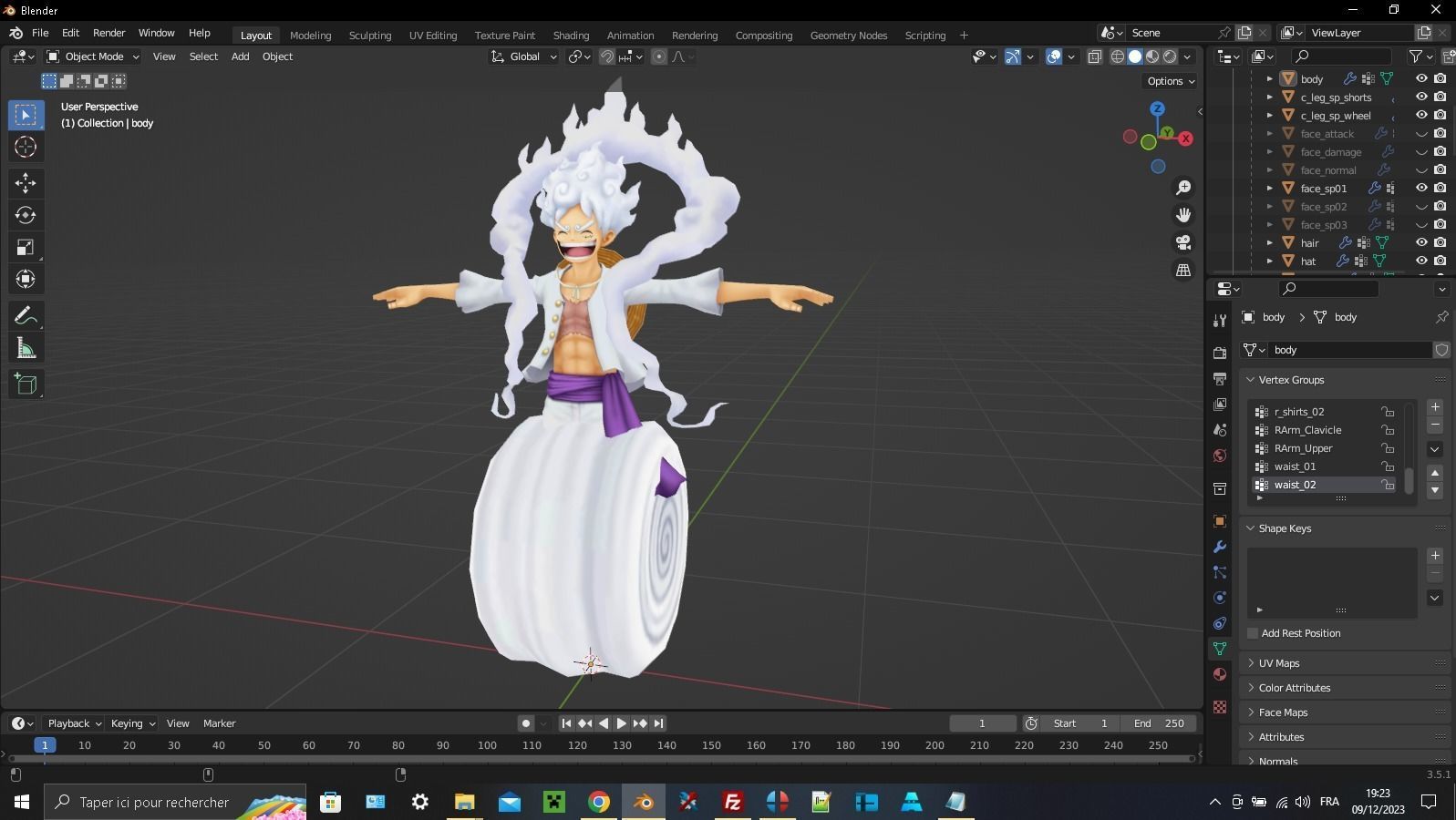 Luffy Gear 5 Bounty Rush     --- Model and Animations --- Low-poly 3D model_1