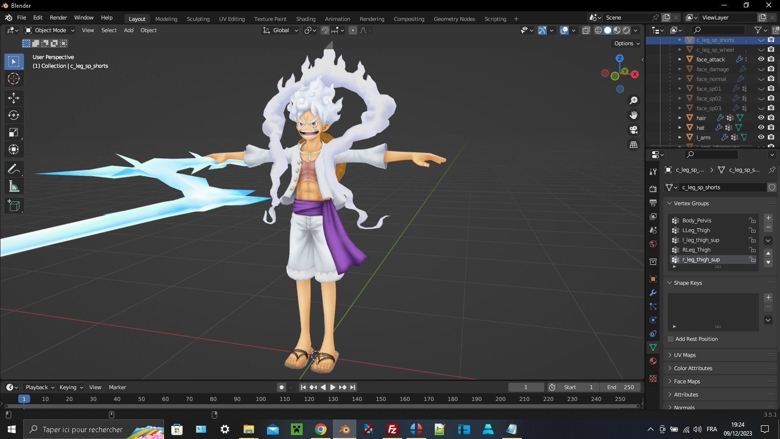 Luffy Gear 5 Bounty Rush     --- Model and Animations --- Low-poly 3D model_2