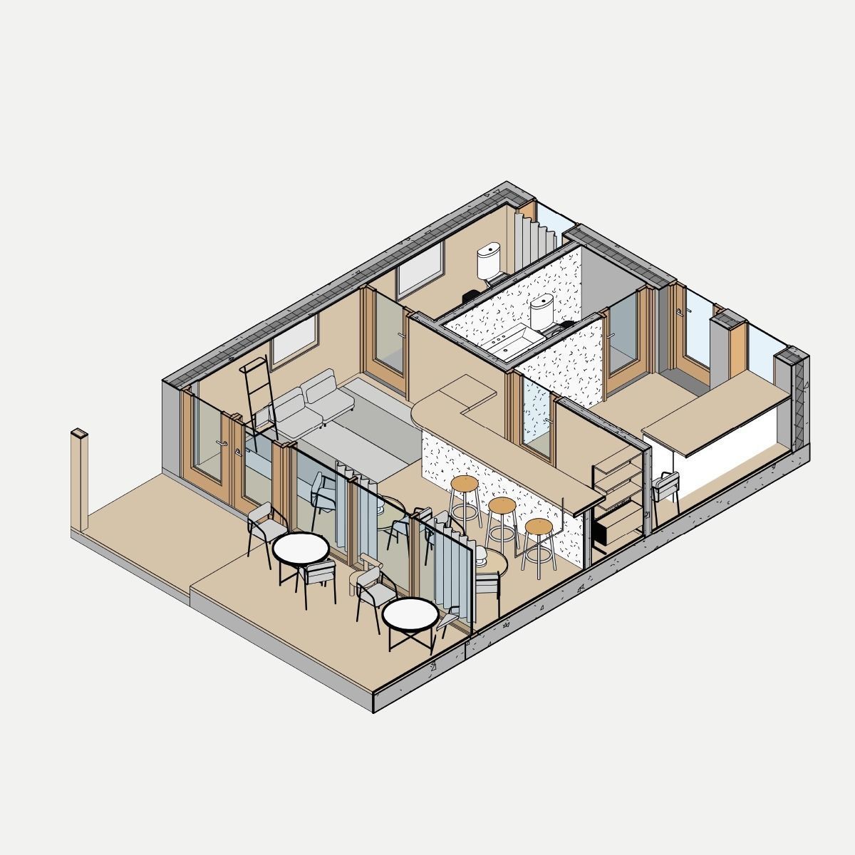 Small Bar - Revit model 3D model_2