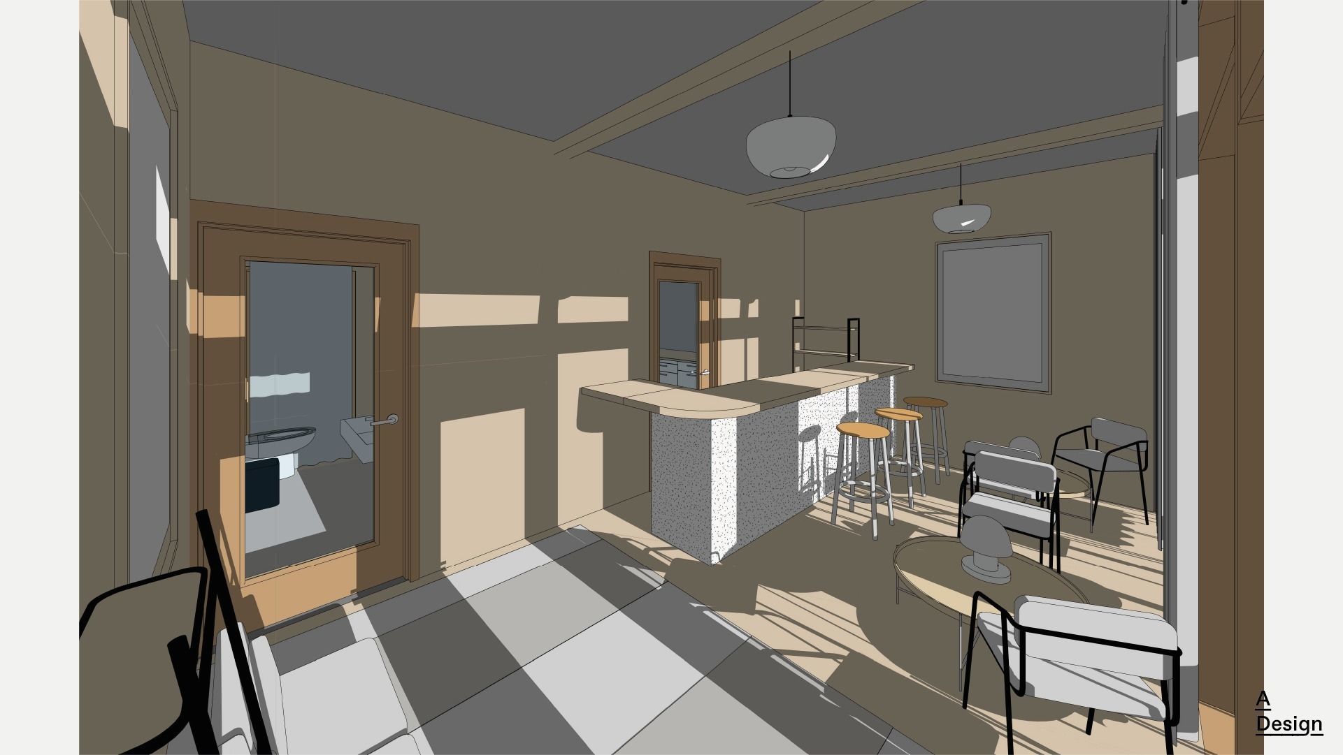 Small Bar - Revit model 3D model_8