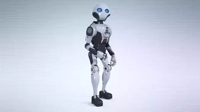 Robot Droid PBR Low-poly 3D model