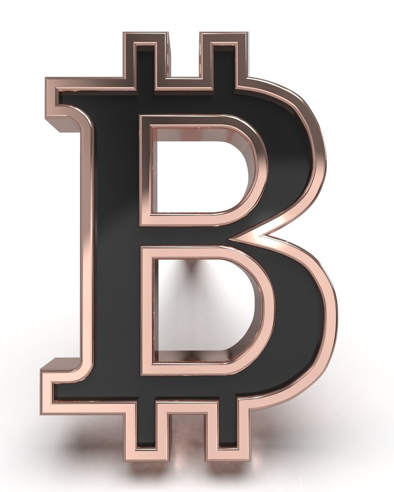 Bitcoin framed stud earring enamel ready 3D print model_10
