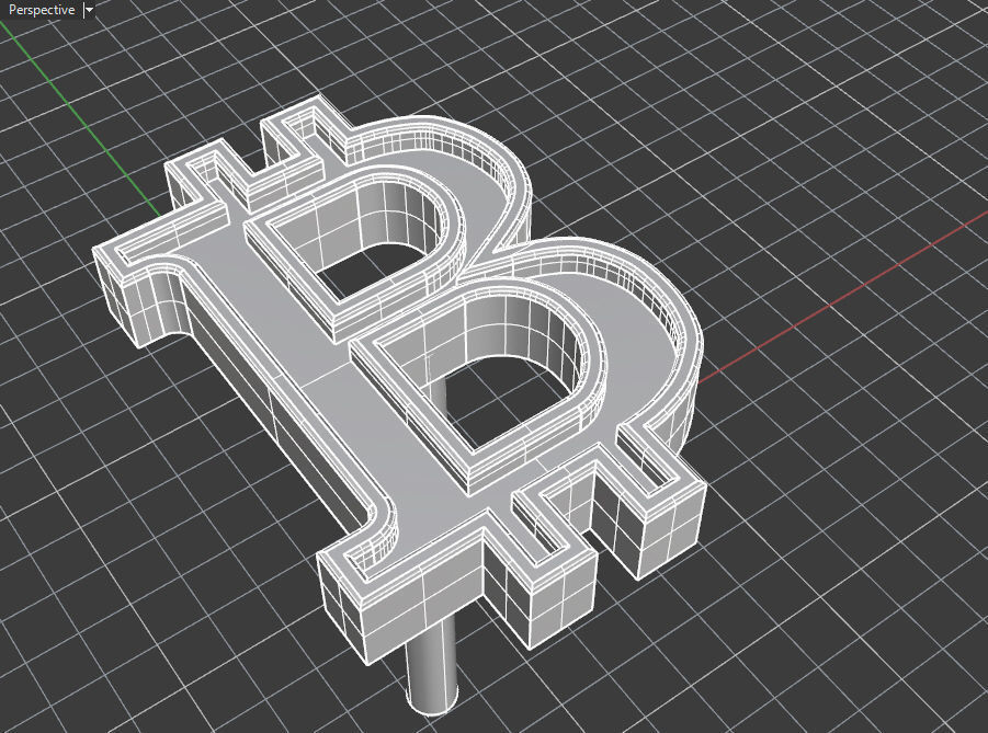 Bitcoin framed stud earring enamel ready 3D print model_16