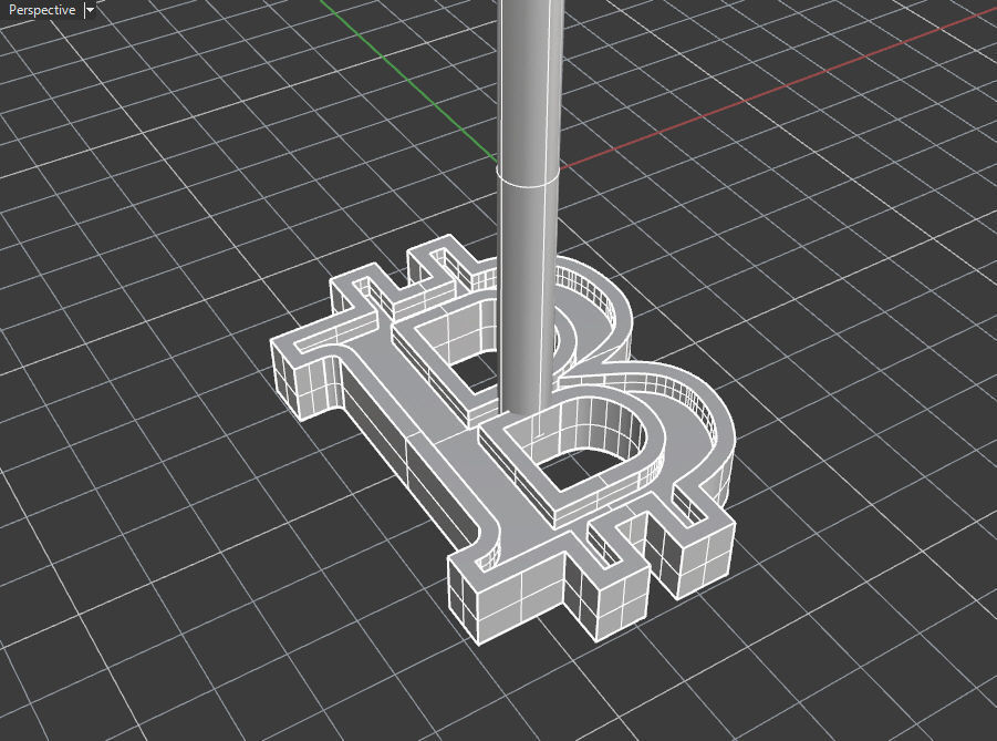 Bitcoin framed stud earring enamel ready 3D print model_17