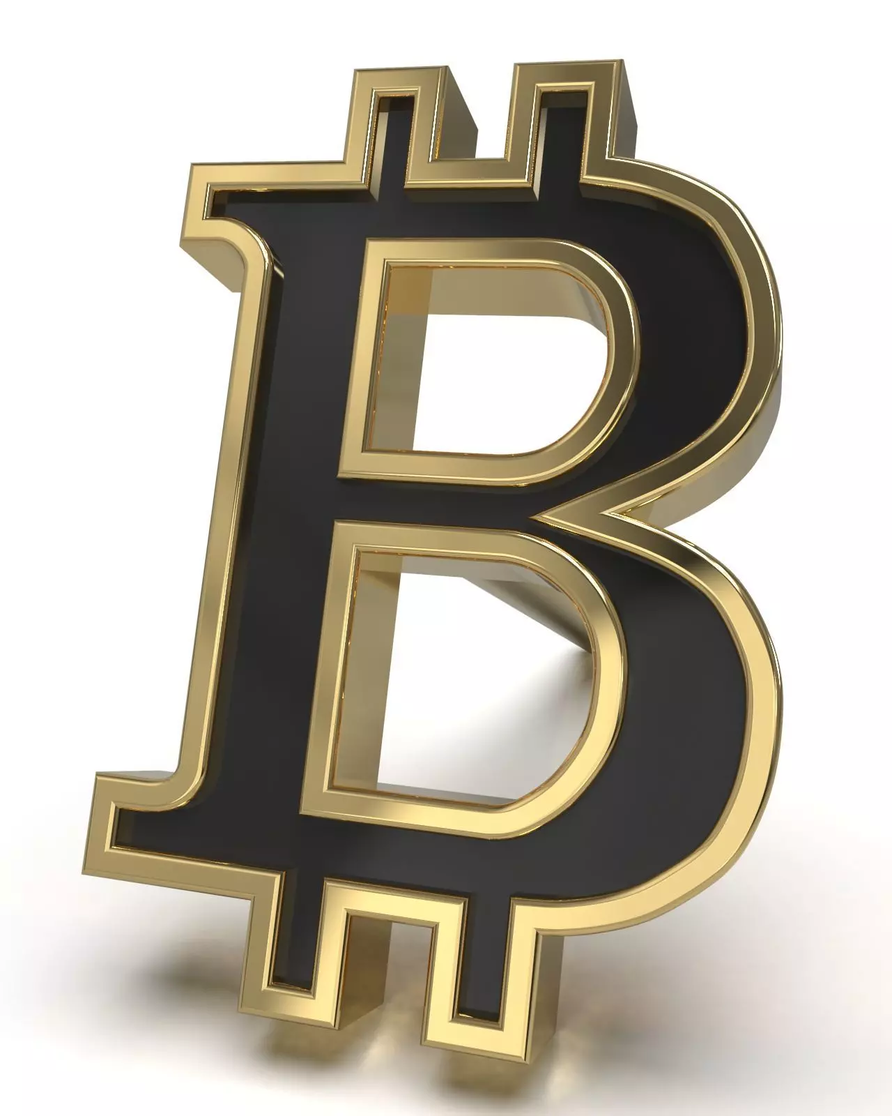 Bitcoin framed stud earring enamel ready 3D print model_0