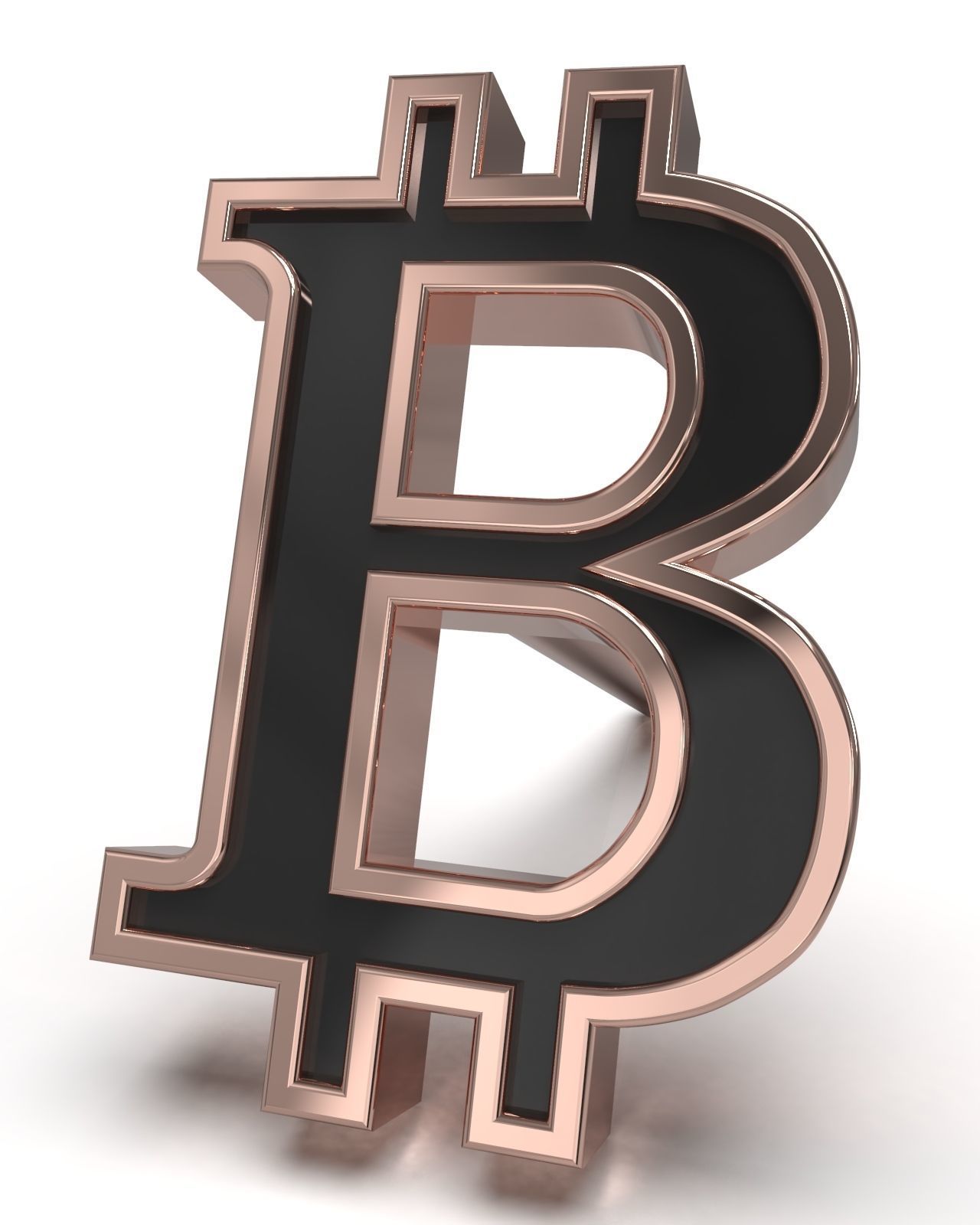 Bitcoin framed stud earring enamel ready 3D print model_4