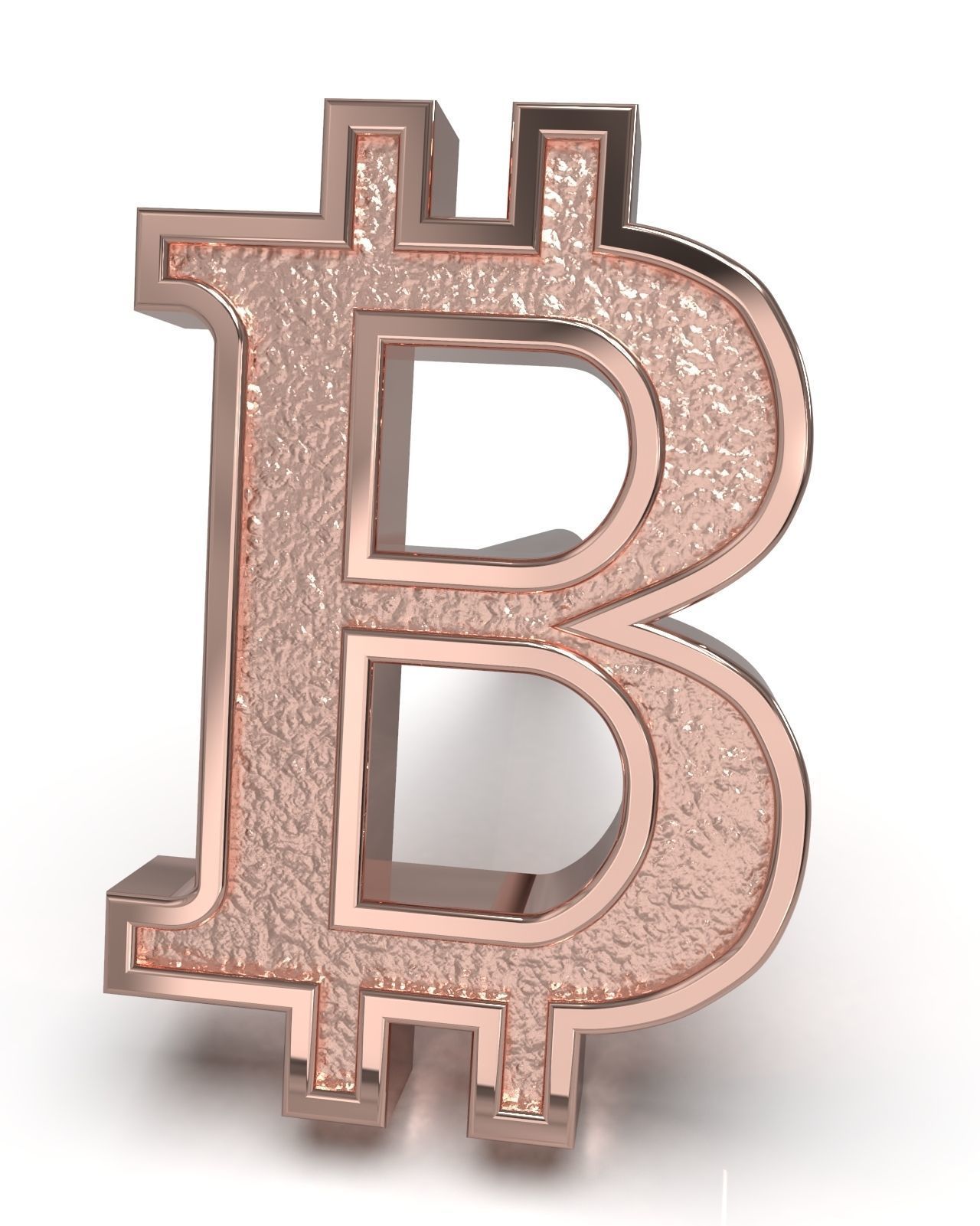 Bitcoin framed stud earring enamel ready 3D print model_11