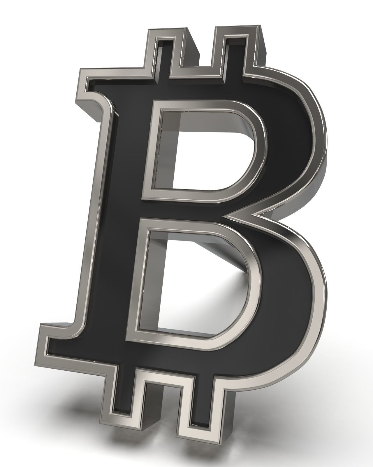 Bitcoin framed stud earring enamel ready 3D print model_3